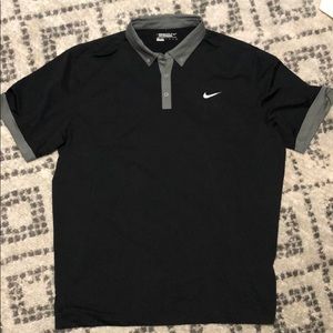 Black polo shirt